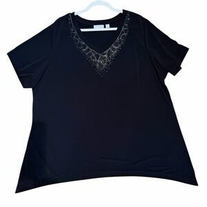 Dream Knits by Quacker Factory Black Top Sz 2X